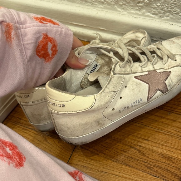 Golden Goose White and Brown Star Sneakers - Picture 2 of 2